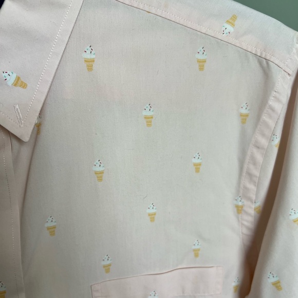 Nordstrom 1901 Trim Fit Pink Ice Cream 🍦 Button Down Shirt SIZE LARGE - Picture 3 of 3